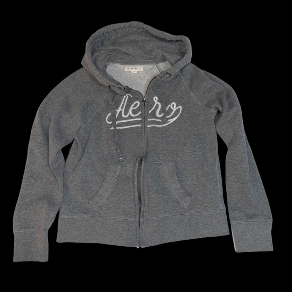 Aeropostale Gray Zipper Jacket Hoodie